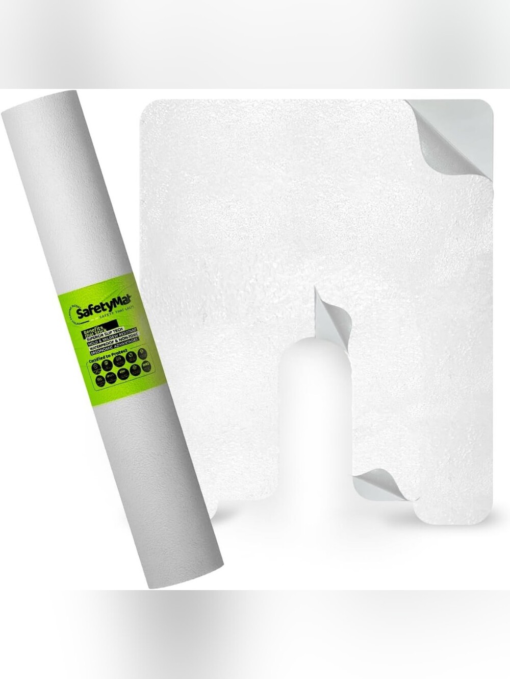 SafetyMat® White Toilet Mat - Peel & Stick, NIB